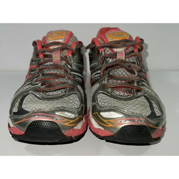 ASICS GEL-Nimbus 15 Womens Size 6 Gray Pink Orange Running Shoes Excellent Cond - Picture 2 of 8
